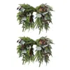 Frontgate Peony And Pine Cone Sconce Swags, Set Of Two