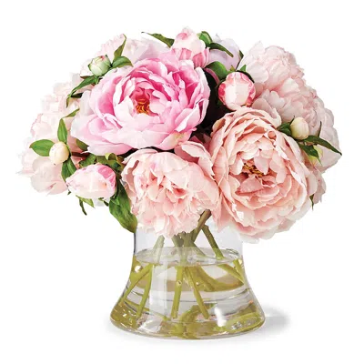 Frontgate Peony In Hurricane Vase In Transparent