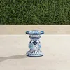 Frontgate Perissa Handpainted Accent Stool In Blue