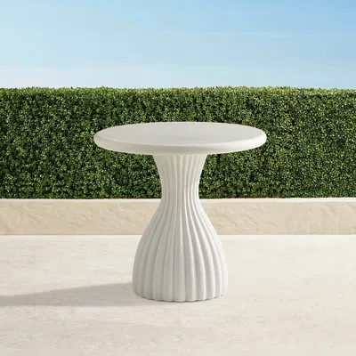 Frontgate Pietra Cast Stone Bistro Table In White
