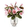FRONTGATE PINK MAGNOLIA STEMS IN GLASS