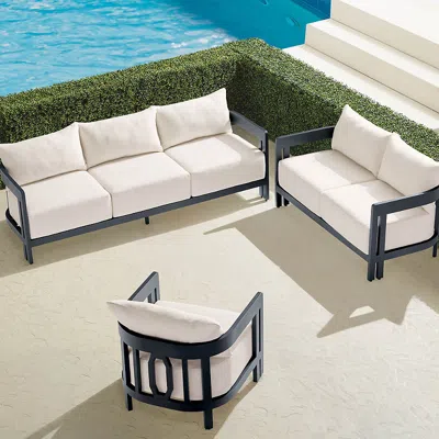 Frontgate Porticello 3-pc. Aluminum Sofa Set In White
