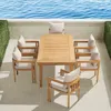 Frontgate Porticello 7-pc. Dining Set With Cushions In Natural Teak