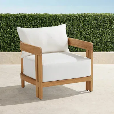 Frontgate Porticello Teak Lounge Chair In Burgundy
