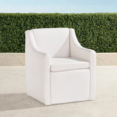 Frontgate Portico Upholstered Dining Arm Chair In White