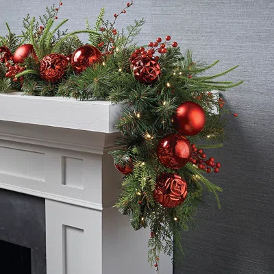 Frontgate Radiant Rouge Garland In Burgundy
