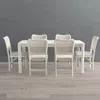Frontgate Rectangular Folding Table With Set Of Six Chairs In Antique White
