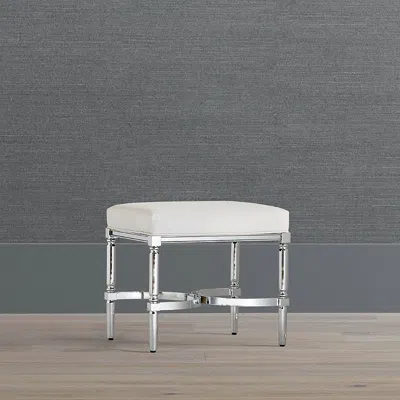 Frontgate Rectangular Stool In White