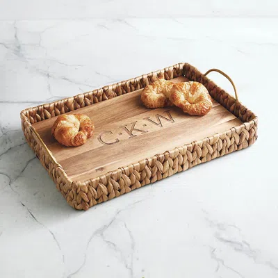 Frontgate Rectangular Water Hyacinth Tray In Pattern