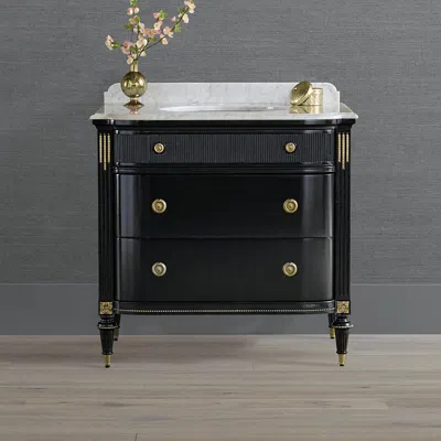 Frontgate Regency Bow Front 36" Single Bath Vanity In Black