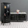 Frontgate Regency Bow Front 72" Double Bath Vanity Set With Storage Cabinet In Black