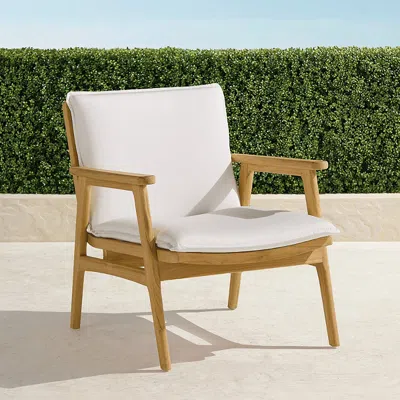 Frontgate Roewe Lounge Chair With Cushions In Natural Teak In Neutral