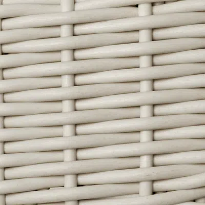 Frontgate Round Flat Wicker Ivory