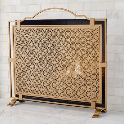 Frontgate Roxanna Mesh Fireplace Screen In Brown