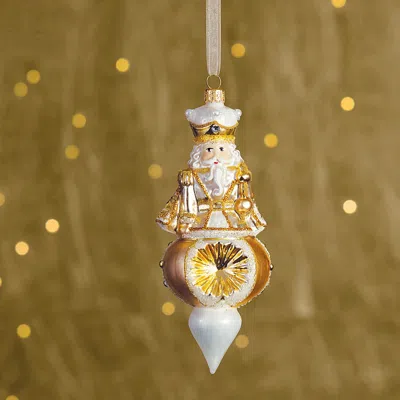 Frontgate Royal Nutcracker Finial Ornament In Gold
