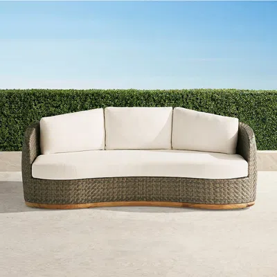 Frontgate Santa Barbara Sofa With Cushions In Desert Wicker In Brown