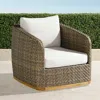 Frontgate Santa Barbara Swivel Lounge Chair With Cushions In Desert Wicker