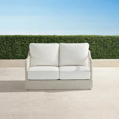 Frontgate Savannah Loveseat With Cushions In Ivory Wicker