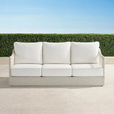 Frontgate Savannah Sofa With Cushions In Ivory Wicker