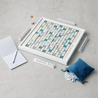 Frontgate Scrabble Bianco Board Game In White