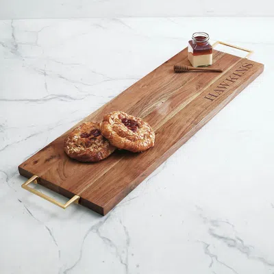 Frontgate Serving Board With Gold Handles In Brown
