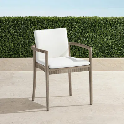 Frontgate Set Of 2 Alessia Dining Armchair With Cushions In Weathered Teak In Neutral