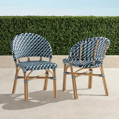 Frontgate Set Of 2 Ami Bistro Chair In Blue