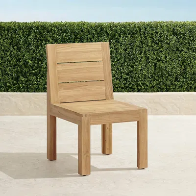 Frontgate Set Of 2 Boretto Teak Dining Side Chairs. In Brown