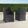 Frontgate Set Of 2 Bowman Dining Arm Chairs In Graphite Wicker