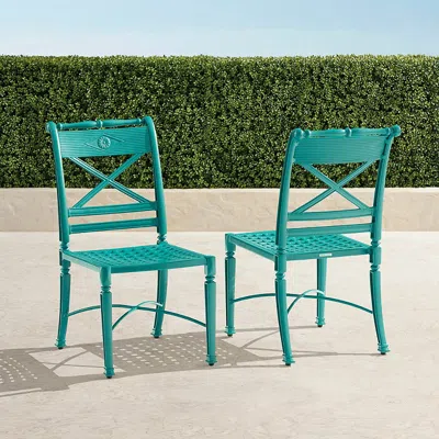 Frontgate Set Of 2 Carlisle Dining Side Chair In Caribbean Aluminum