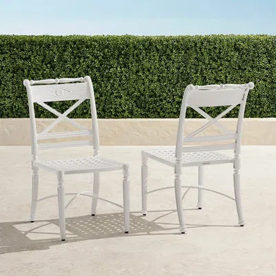 Frontgate Set Of 2 Carlisle Dining Side Chair In White Aluminum