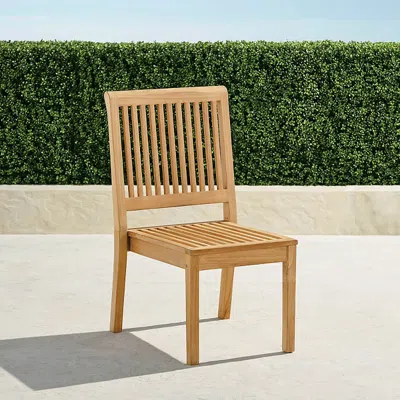 Frontgate Set Of 2 Cassara Stacking Side Chairs In Natural Finish