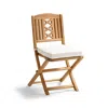 Frontgate Set Of 2 Eden Teak Folding Chair Cushion.