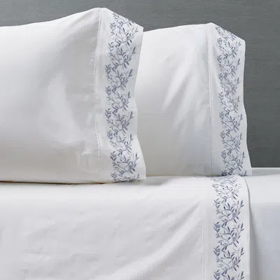 Frontgate Set Of 2 Floret Pillowcases In Dusty Blue
