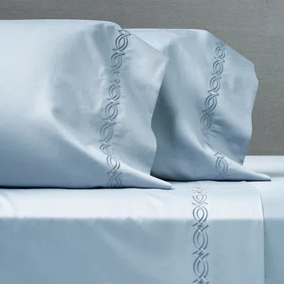 Frontgate Set Of 2  Resort Collectionâ¢ Diamond Lattice Sateen Pillowcases In Solid Mist Blue