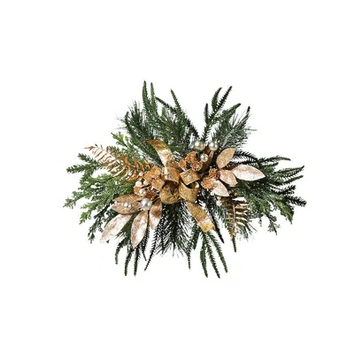 Frontgate Set Of 2 Gleam And Glisten Sconce Swags In Green