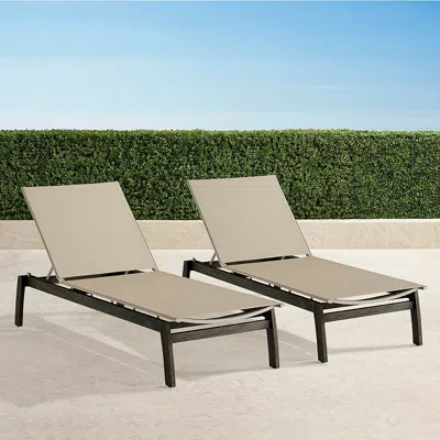Frontgate Set Of 2 Ibiza Chaises In Light Kona Teak In Neutral