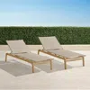 Frontgate Set Of 2 Ibiza Natural Teak Chaises