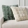 Frontgate Set Of 2 Luxury Faux Fur Sculpted Pillow Cover In Green