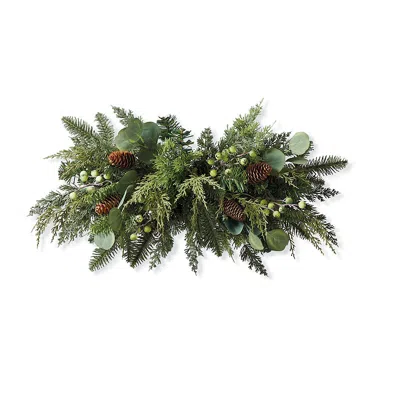 Frontgate Set Of 2 Majestic Holiday Sconce Swags In Green