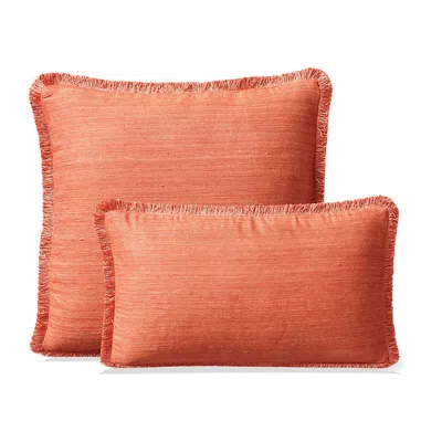 Frontgate Marilia Silk Decorative Pillow Covers In Berry