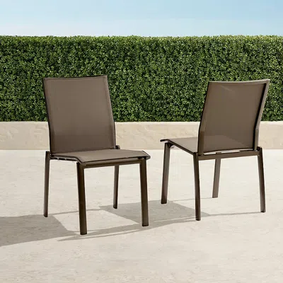 Frontgate Set Of 2 Newport Dining Side Chair In Aluminum