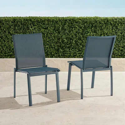 Frontgate Set Of 2 Newport Dining Side Chair In Aluminum
