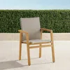 Frontgate Set Of 2 Newport Dining Chairs In Natural Teak & Sand Sling