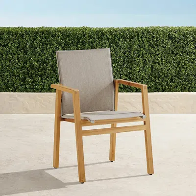 Frontgate Set Of 2 Newport Teak Dining Chairs, In Sand In Gray