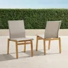 Frontgate Set Of 2 Newport Teak Dining Side Chairs In Sand