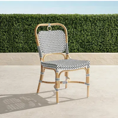 Frontgate Set Of 2 Pia Rattan Bistro Chair In White And Black