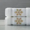 FRONTGATE SET OF 2 SHIMMERING SNOWFLAKE HAND TOWELS