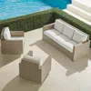 Frontgate Set Of 2 Small Palermo 3-pc. Sofa Swivel Set In Dove Finish