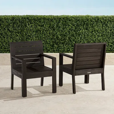 Frontgate Set Of 2 St. Kitts Dining Armchairs In Kona Teak In Brown